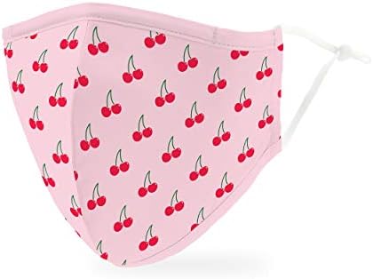 Weddingstar 3-Ply Adult Washable Cloth Face Mask Reusable and Adjustable with Filter Pocket - Cheery Cherries