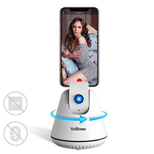 Tracking Holder Smart Selfie Stick ?NO APP Required? 355°Rotation Auto Face Shooting Holder Suitable for iPhone Android - Phone Camera Mount for Tripod Stand - Idea for Vlog Live Video, Live Streaming
