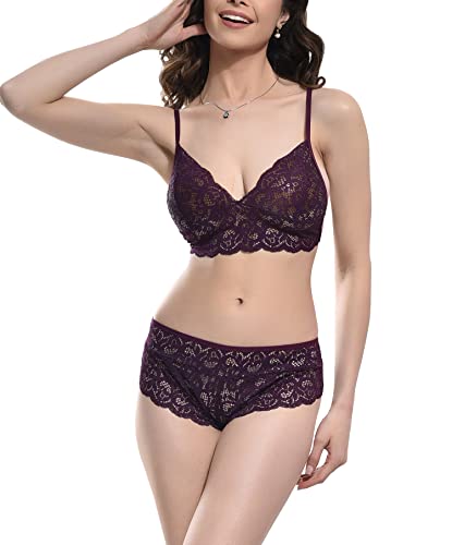 Image of Xs and Os Women's Lace Bra Panty Lingerie Set
