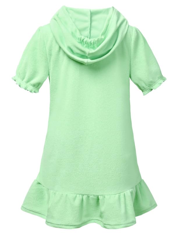 Image of CHILDRENSTAR Girls Swim Coverups Terry Swimsuit Cover-Up Hooded Zip-Up Beach Robe
