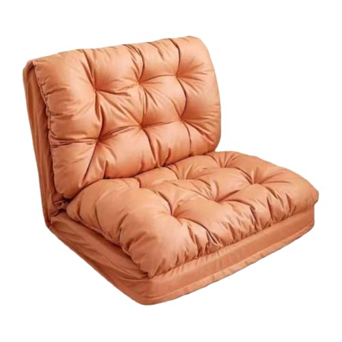 Backoluソファ ソファーベッド シングル 90〜180°の5段階調整 折りたたみ ソファベッド リクライニング 2人掛け ローソファー 一人用 ベッド 極厚クッション ワンルーム マルチに使え 座椅子 (オレンジ,120cm ラージダブルサイズ)