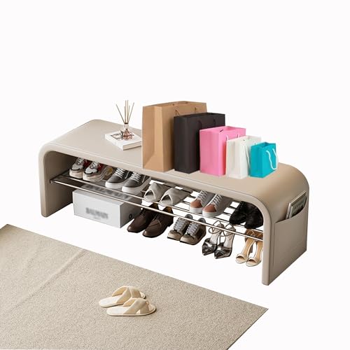Banc de rangement à chaussures compact pour optimiser l'espace et ranger le placard