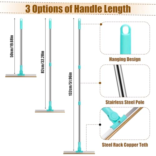 Image of Carpet Rake for Pet Hair Removal, 54 inch Adjustable Long Handle ad 180 Rotatable Head Pet Hair Removal Tool Kit Dog Cat Carpet Rake Scraper Brush for Rugs, Curtains, Carpets, Beds, Furniture