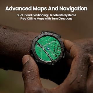 Amazfit T-Rex 3 Outdoor Smartwatch 48mm AMOLED Display, Offline Maps & Navigation, 6 Satellite Systems Dual Band GPS, 27 Days Battery Life, NFC Payment, 170 Sports Mode, 45m Freediving for Adventure