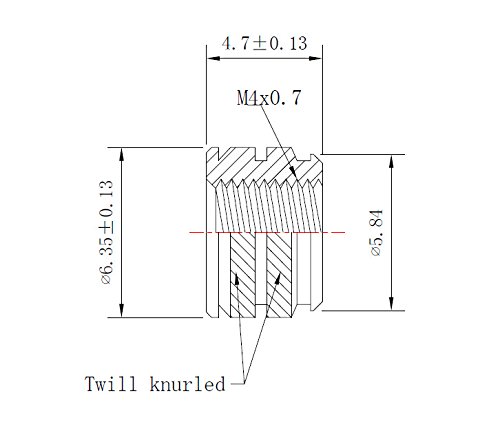 [Initeq] Qty 100 M4-0.7 Threaded Heat Set Inserts For 3D Printing #TOP2