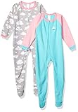 Gerber baby girls 2-pack Blanket Sleepers, Blue/Pink Clouds, 3T US