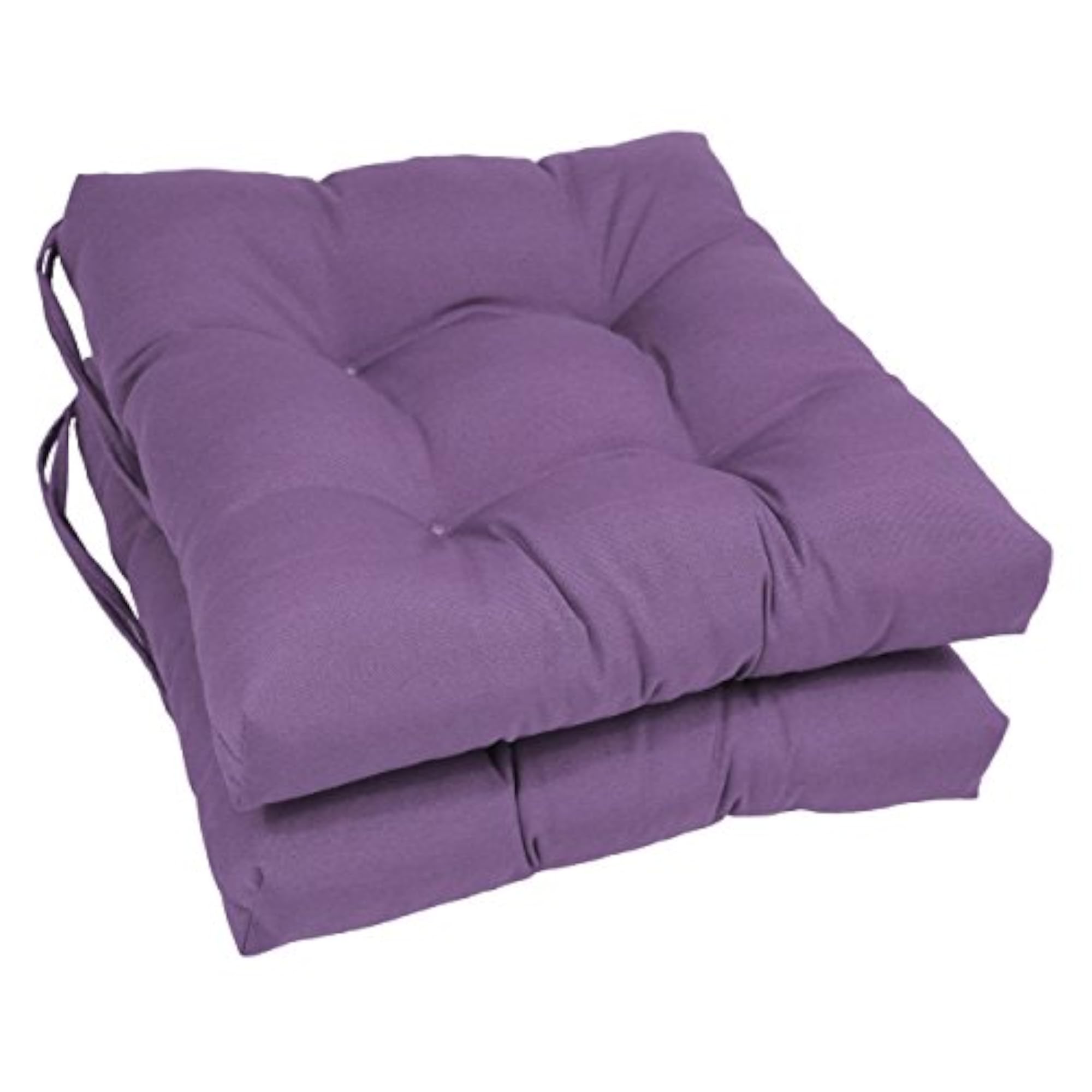 16-inch Twill Square Chair Cushion, Grape Colour, 2 Count