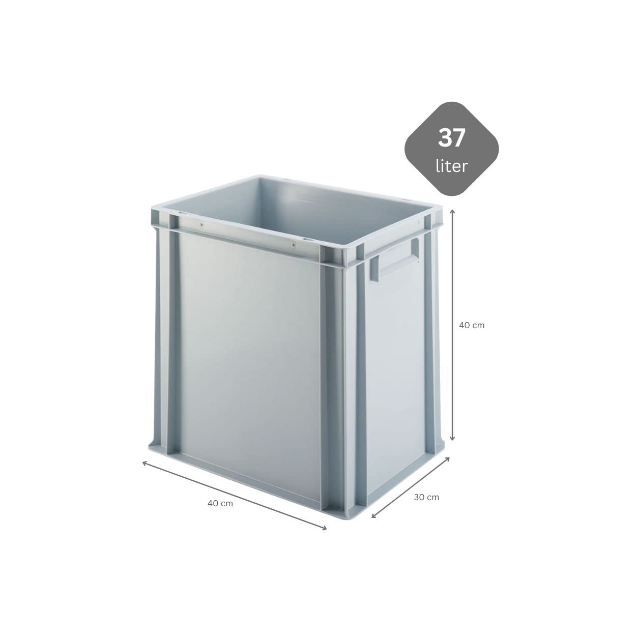 PROREGAL SuperSparSet 4x Eurobehälter 40x30x40cm 37 Liter Grau Transportbox Stapelbehälter