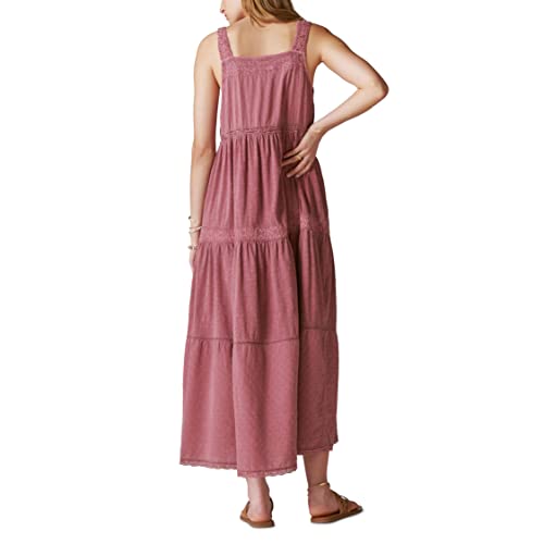 Image of Lucky Brand Women's Lucky Brand Women's Lace Tiered Knit Maxi Dress