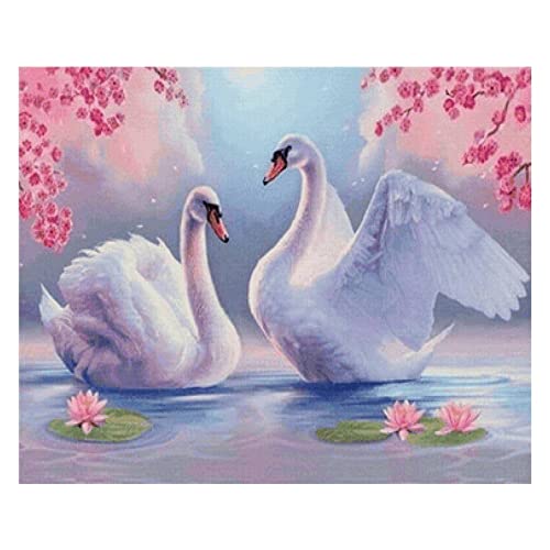 Diamond Painting cygne blanc pour décoration murale salon
