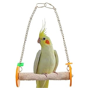 Roll Bird Swing – Pumice Perch Bird Toys Trims Nails and Beaks, Safe and Non-Toxic Bird Cage Accessories for Small and Large Birds, Swinging Toys Birds Will Love, XSmall 4.5 Inches