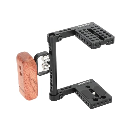 Image of CAMVATE DSLR Video Camera Cage Stabilizer Rig with Wooden Handle