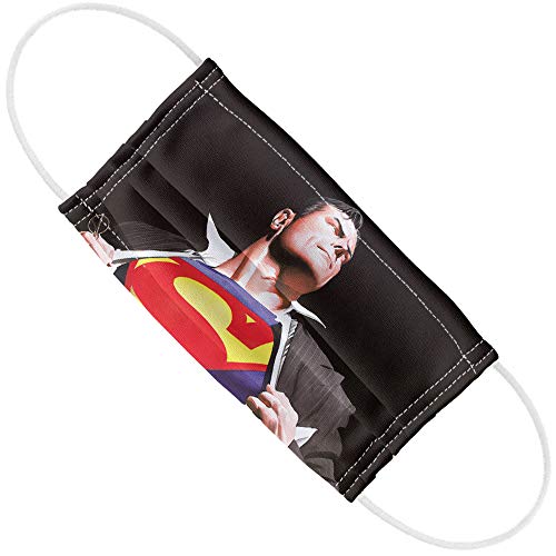 Popfunk Superman Alex Ross Art 1-Ply Reusable Face Mask Covering with Adjustable Nose Wire, Unisex