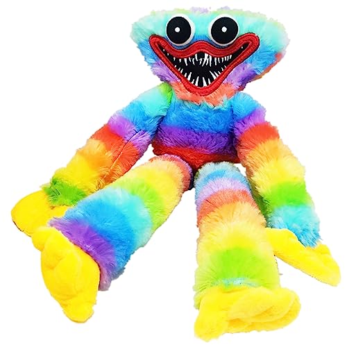 Thingehoy Huggy-Wuggy Plush, Huggy-Wuggy Toys, Poppy-Playtime Huggy-Wuggy Birthday Gifts, Horror Plush Toy Halloween, Soft Stuffed Toy Plush Doll for Girls, Boys-Huggy-Wuggy Rainbow