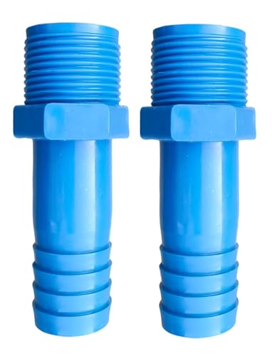 ESEKSAFAR PVC Hose Nipple/NPT Threaded Male Hose Collar and PVC Tube Fitting Adapter Barbed Hose Fittings (1/2" x 1/2" inch, 2pc)