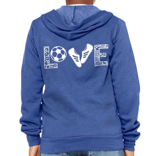 Soccer Love Kids' Full-Zip Hoodie - Boy Soccer Gift - Soccer Enthusiast Gift Ideas