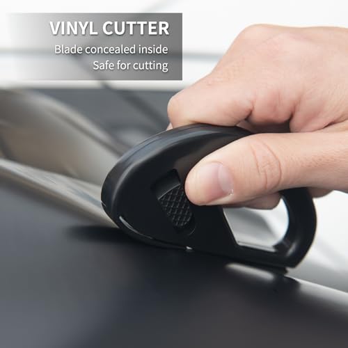 Window Tint Kit, Profession Car Wrap Kit with Felt Squeegee and Felt Replacements, Craft Knife and Blades, Safe Vinyl Cutter, Micro Squeegee for Vinyl Wrap Tools Tint Tools - Image 6