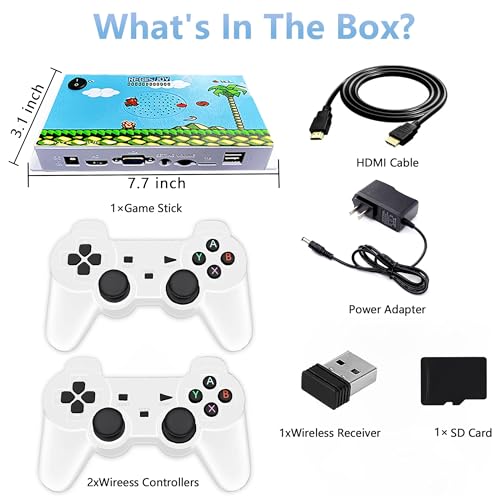 Regiisjoy 70S-AVI 30000 In 1 Pandora Game Box 70S Mini Arcade Stick Retro Game Console,Plug And Play,10+ Emulators,128G Tf Card,4K Hdmi Output,Dual 2.4G Wireless Controllers thumb #2