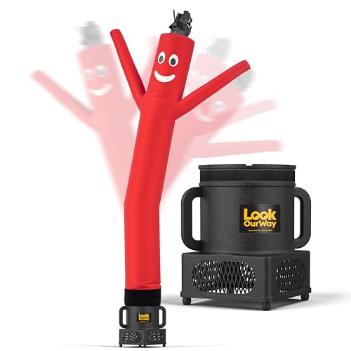 LookOurWay Air Dancers Wacky Waving Inflatable Tube Guy - 7ft Tall Inflatable Advertising Waving Dancing Man with Sky Dancer Blower - Red