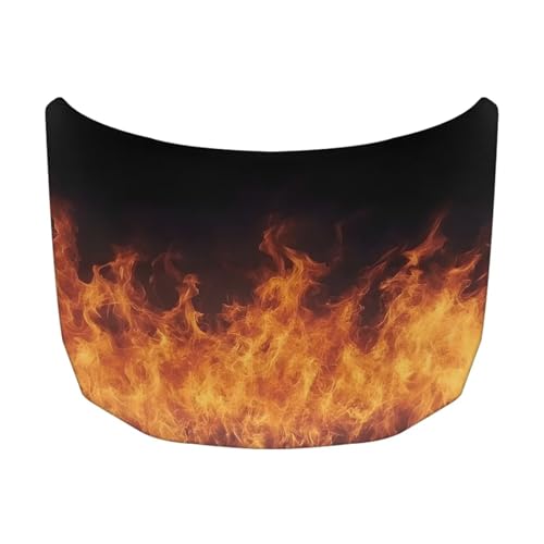 Image of Car Hood Cover Stretchable Car Hood Wrap Blankets Bonfire Print Theme Vehicles Banner Auto Decorations for Compact Sedans SUV Trucks (59x39 Inch)