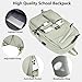 School Backpack College Bookbag for Teen — Student Aesthetic Bagpack for Girls 15.6 Inch Daypack with USB Charger Women Laptop Backpacks Anti Theft Cute Fashion Book Bag Travel Back Pack Light Green