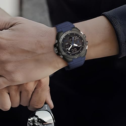 Image of Carlington Analog-Digital Sports Watch Chronograph, Dual Time,Alarm, Stopwatch, Calendar, Water-Resistant, Shock-Resistant, Back Light Display. The Perfect Watch for Men-CT9140 Series