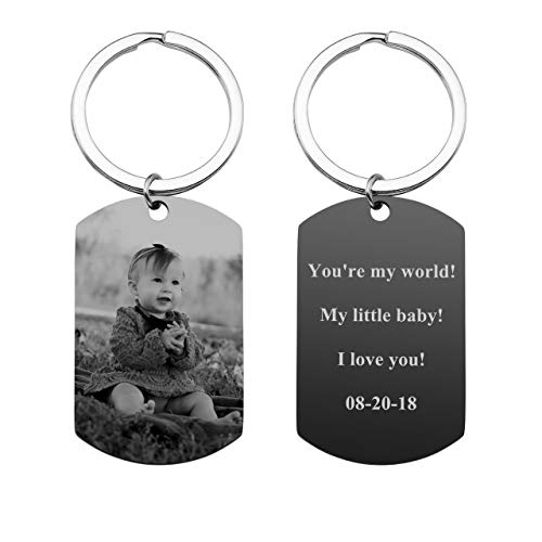 Zysta Personalized Kechains, Calendar Text Photo Keychain Dog Tag Custom Picture Keychain For Women Men Jewelry Gift #TOP2