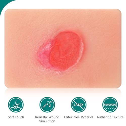 Image of Pressure Ulcer Wound Model Stage 2 Pocket Size, Pressure Injury Wound Packing Trainer for Medical Education, Decubitus Ulcer Wound Care Demonstrations Tool