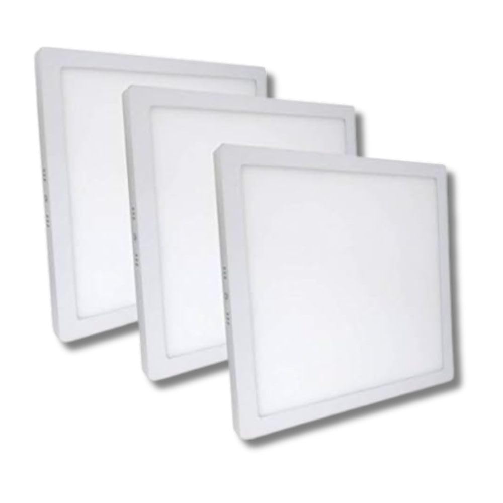 Kit 3 Luminária Painel Plafon Led Quadrado Sobrepor 24w 6000k