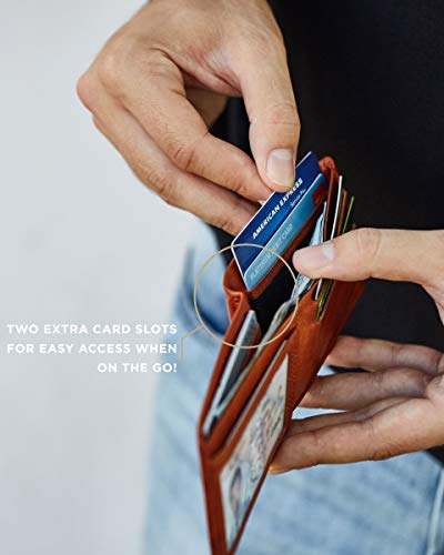 Image of SERMAN BRANDS Mens Slim Bifold Wallet RFID Blocking Minimalist Front Pocket Wallets for Men - Thin & Stylish