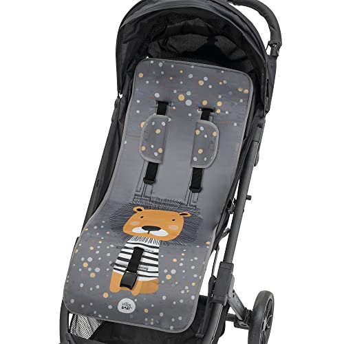 Miniatura 4 de Interbaby Colchoneta Silla Paseo Universal Para Verano Transpirable Y Cómoda Funda Carro Bebe 100 Algodón, 84x34cm, Protectores Para Arnés Funda Silla Paseo León