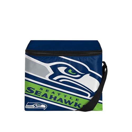 FOCO Seattle Seahawks Big Logo Stripe 6 Pack Cooler