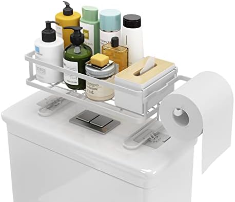 Apsan Over The Toilet Shelf, Bathroom Organizer Multifunctional Toilet Rack,No Drilling Space Saver with Wall Mounting Design (White)