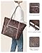 FADEON Large Laptop Tote Bag for Women Designer Leather Laptop Bag Fashion Travel Backpack Purse Shoulder Handbag Coffee Brown
