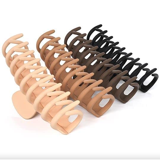 CHIROGRAPHY Blubby 4 Pcs Hair Clips Big Clutchers Hair Claw For Girls And Women Hair Clutchers (4 Random Colors),Blue