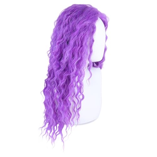 Image of GNIMEGIL Long Purple Wavy Wigs for Women 26 Inch Free Part Curly Wig Natural Looking Synthetic Heat Resistant Fiber for Daily Party