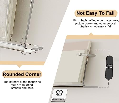 Revistero de Pared de acrílico premium transparente elegante y resistente de 110cm 5