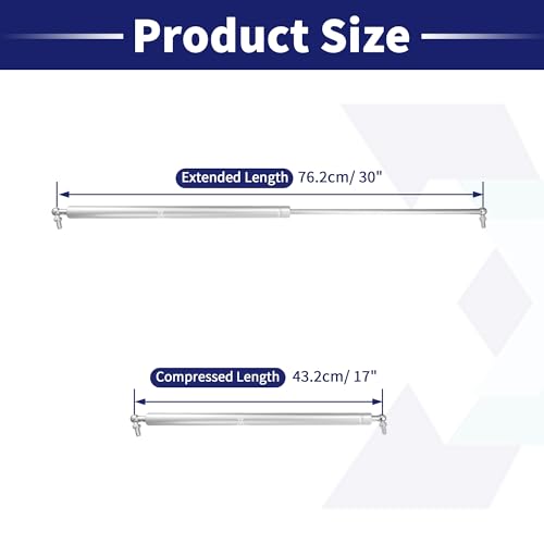 Image of X AUTOHAUX 2 Pcs 30inch 100lb /445N Silver Tone Lift Supports Struts Shocks Gas Spring with Wrench Universal for RV Car Truck Boat