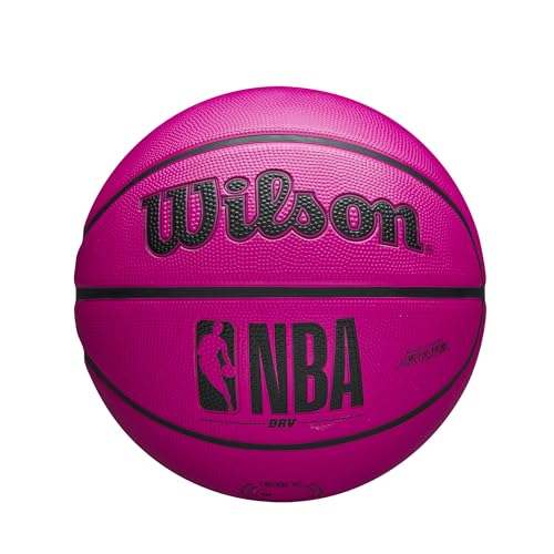 Image of WILSON NBA DRV Outdoor Basketball with Pump - Pink, Size 5-27.5 inch
