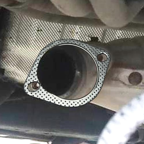 Image of 1 Pack 2 Pcs Car Exhaust Pipe Interface Gasket, Exhaust Flange ,3.0 inch Id Pipe Clamp Flange Reinforced High Temperature Gasket ,Fits For Car