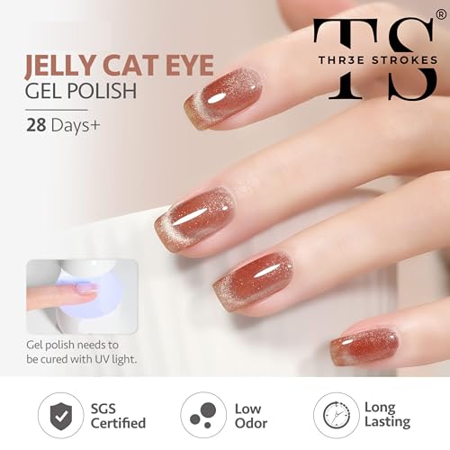 Image of THR3E STROKES Gel Nail Polish Set Gel Polish Orange Hot Pink Blue Yellow Green Purple Vibrant Spring Summer Gel Polish 7ML (UV /LED LIGHT REQUIRED) (MILKYWAY76, 7.5ML)