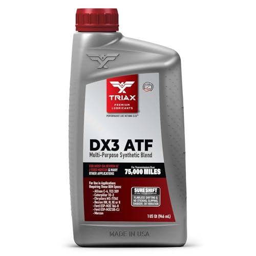 TRIAX DX3 ATF - Compatible with Most GM Dexron III and Ford Mercon Applications- Multi-Purpose, Friction Optimized, High Mileage Automatic Transmission Fluid (1 Quart)