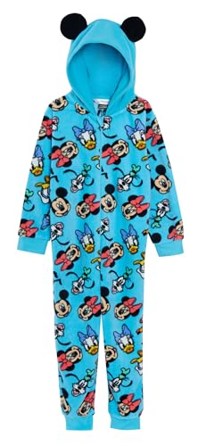 Photo de Disney Mickey Mouse Combinaison avec capuche oreilles 3D tout-en-un pour garçons et filles, bleu, 2-3 ans