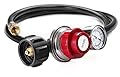 DOZYANT 4 FT 0-30 PSI Adjustable High Pressure Propane Regulator and Hose with Gauge, Fits for Grill Burner Turkey Fryer Cooker Firepit Forge and More