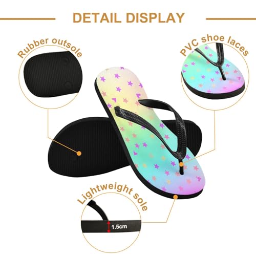 CEBUGI Unisex Flip Flop -Flat Sandal -NonSlip Couple Slippers -Natural Rubber Foam Soles Ultimate Comfort and Durability for Indoor Outdoor|Colored Gradient Background2