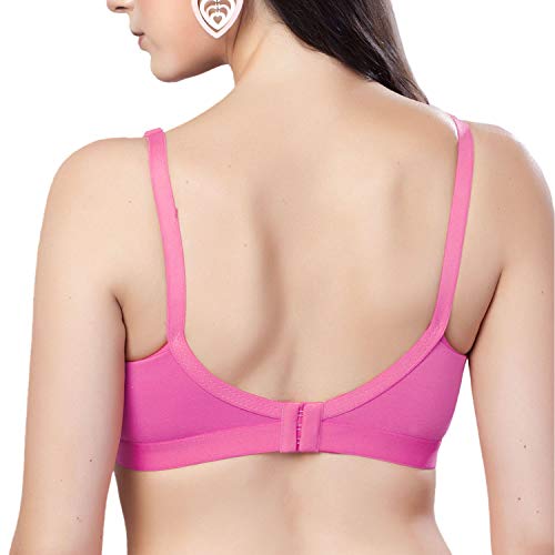 Image of SIMONI Cross Fit Polycotton Non-Wired Non-Padded Full Coverage Cups Bra, Comfortable Everyday T-Shirt Bra for Women and Girls