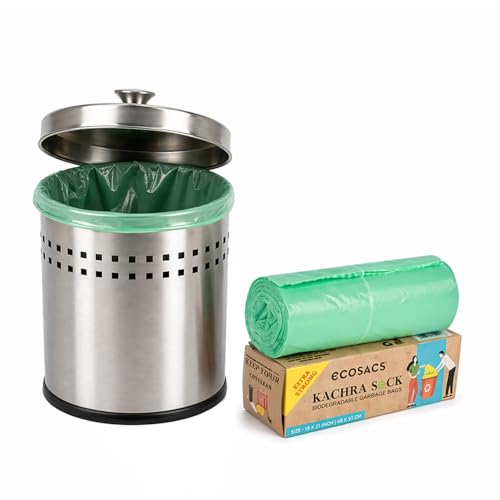 Image of Kachra Sack Biodegradable Garbage Bags | Leak-Proof & Tear-Resistant Trash Bags | Eco-Friendly with Ties | Multipurpose for Home, Office & Kitchen (30X37 Inches, 10)