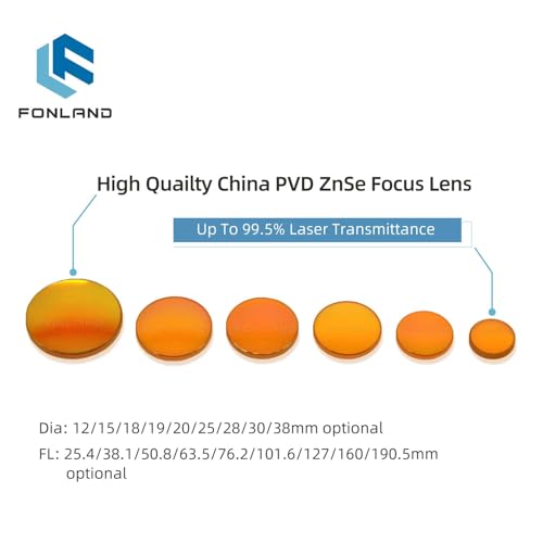 FONLAND ZnSe Focus Lens,PVD ZnSe focuslenzen voor CO2 10600 nm 10,6 um lasergraveur/snijder - Afbeelding 3