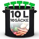 WASCHBAR: Die Pflanzsäcke können bei entsprechender Nutzung mehrere Saisons benutzt werden. Zudem ist der Blumensack waschbar und durch das schnelle Zusammenfalten platzsparend zu lagern.