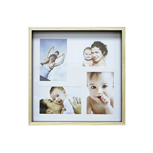 Painel Color Wood Para 4 Fotos 10X15cm Kapos Natural/Preto